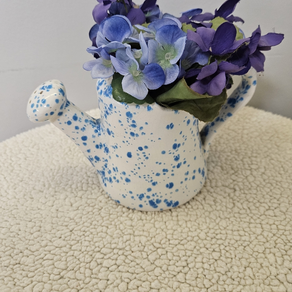 Blue and Purple Floral Ceramic Vase - Picture 13 of 16
